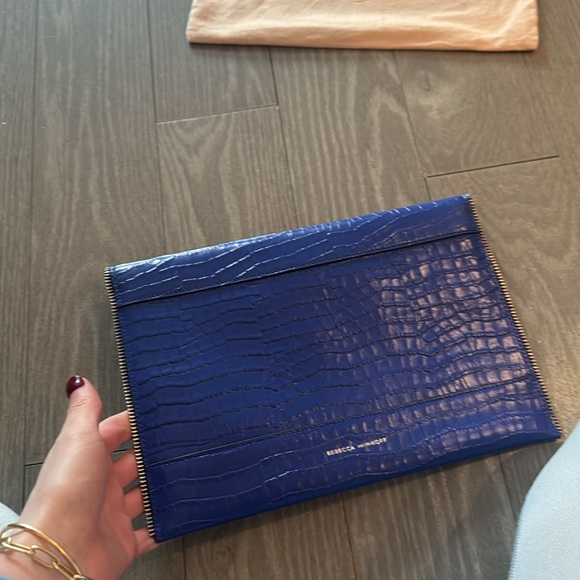 Rebecca Minkoff Blue Croc-Embossed Clutch - Picture 5 of 6